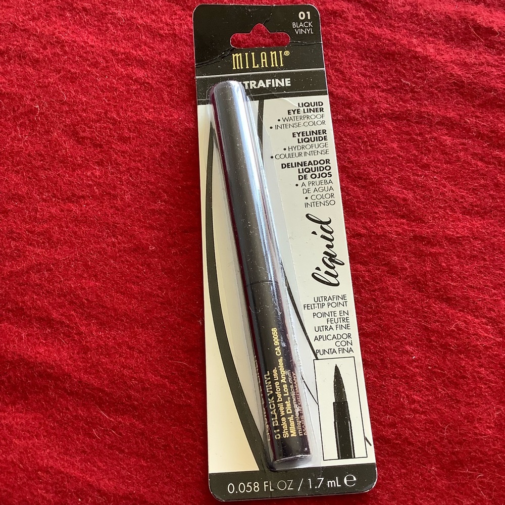 NIB Milani liquid eyeliner, extrafine, 01 black vinyl - felt tip